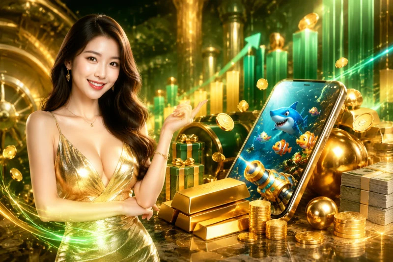 Đồ họa 3D sống động của game bắn cá tại Jun88 với súng hiện đại và boss cá khổng lồ