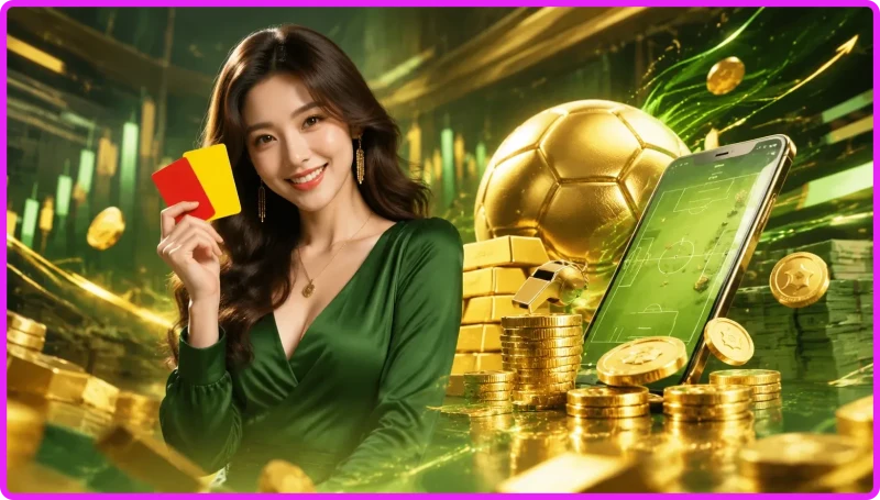 Trọng tài rút thẻ phạt trong trận đấu bóng đá kịch tính